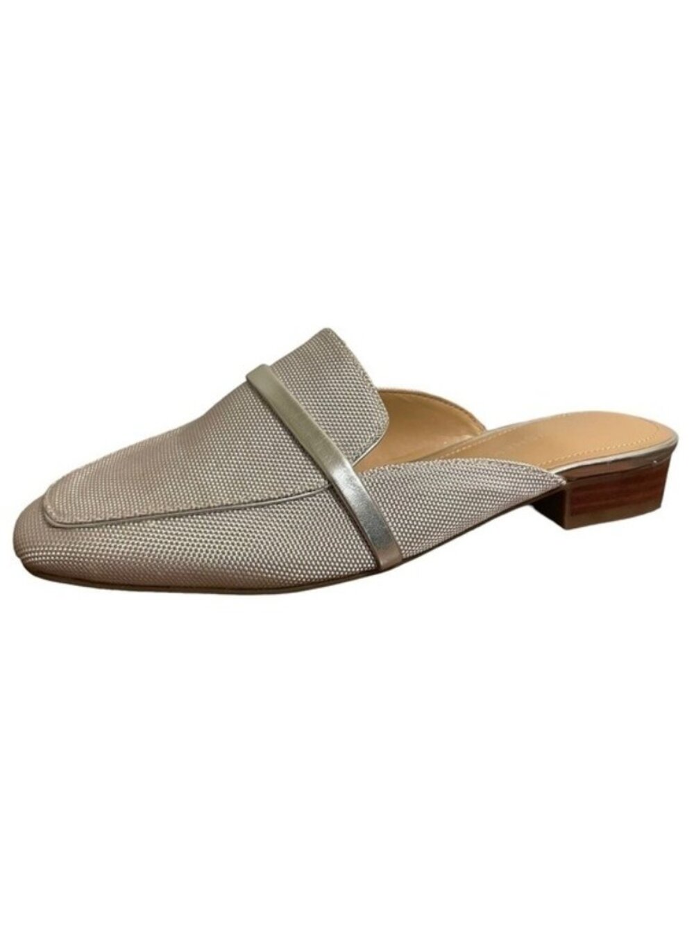 Marc Fisher Namila Silver Mules Loafers A395483 Slip On Size 7 NEW